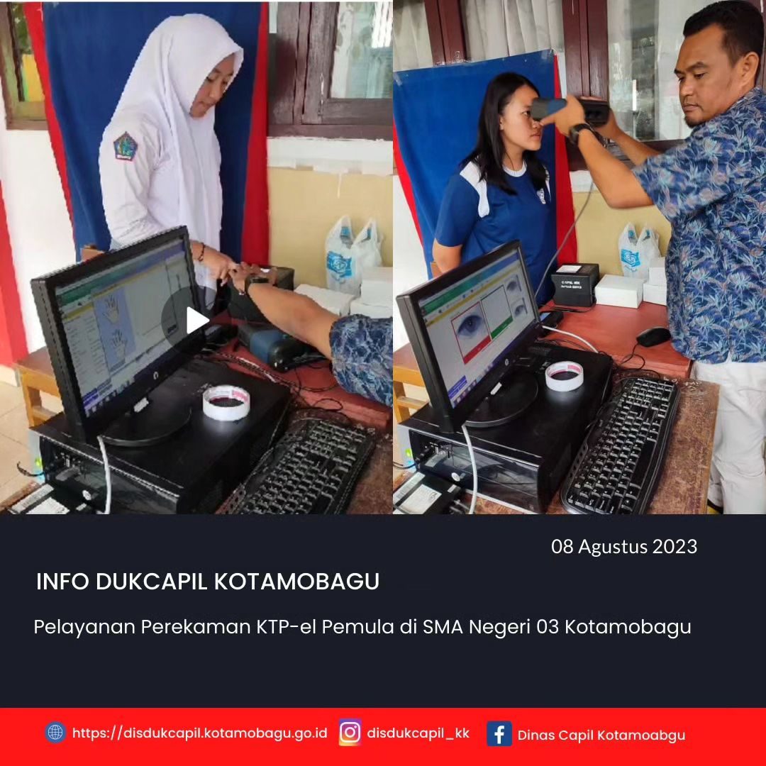 Permudah Pembuatan KTP-el, Dinas Dukcapil Kotamobagu turun ke Sekolah Lakukan Perekaman