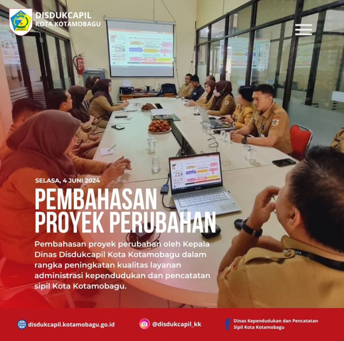 FOKUS PELAYANAN, Kadis Roi memimpin Rapat terkait Proyek Perubahan