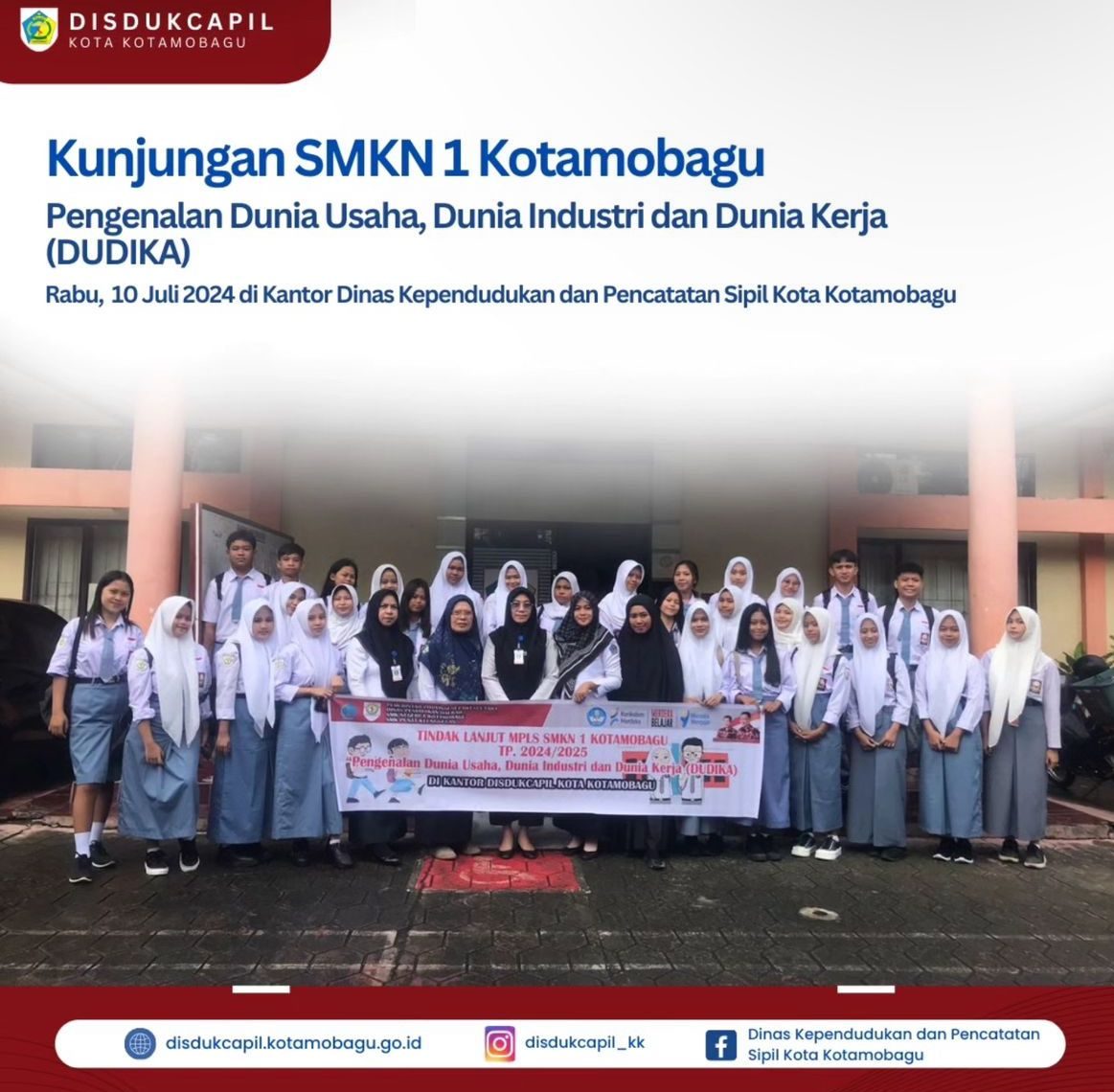 Pengenalan Dunia Usaha, Dunia Industri, dan Dunia Kerja (DUDIKA), SMK N 1 Kotamobagu melakukan kunjungan